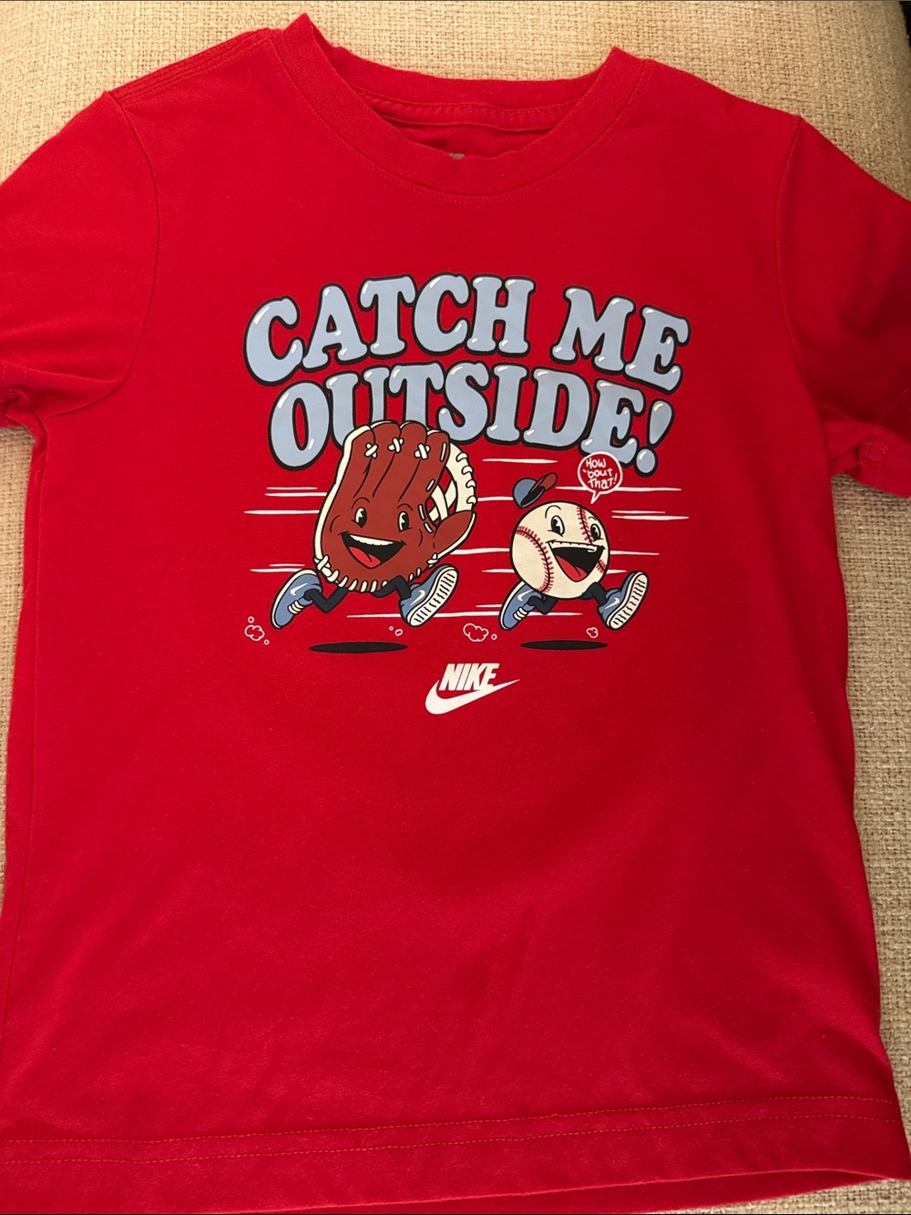 Nike Red 'Catch Me Outside' Baseball Graphic Tee